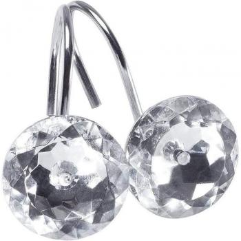 Acrylic Decorative Shower Curtain Rings with Rhinestones