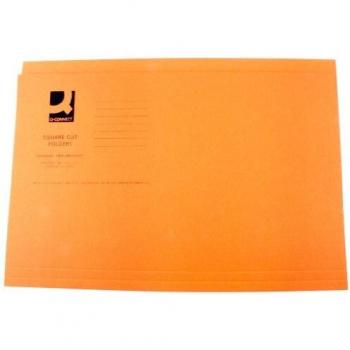 Q-Connect Medium Weight Foolscap Folder - Orange, 250gsm