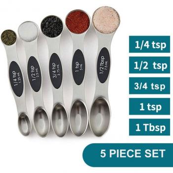 6 Pcs Magnetic Measuring Spoons Stainless Steel Set for Sugar, Salt, Flour, Oil, Soy Sauce