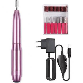 Pulidora de uñas eléctrica DAM 12W, hasta 20.000rpm, incluye 6 cabezales de pulido y 6 limas