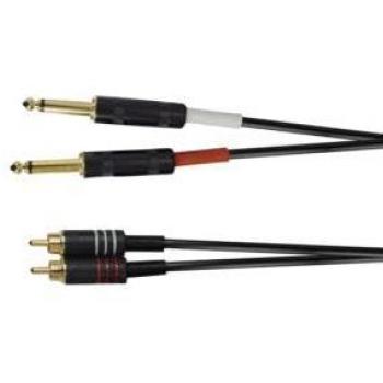 Cavo Audio 2x Ingresso Jack 6.3 Mono/2x Uscita RCA Maschio