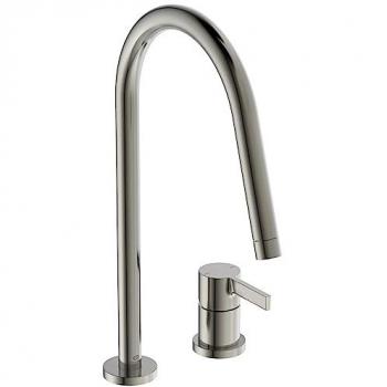Cuisine Ideal Standard 2TBD422GN Tempête Argent avec Bec Haut