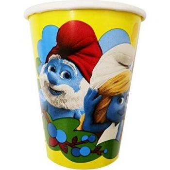 Set di 8 bicchieri carta Como Giochi Puffi 2