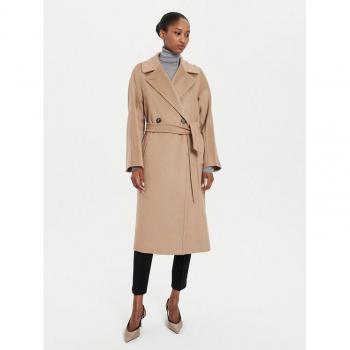 Max Mara Brown Wool Kimono Sleeve Coat Size M