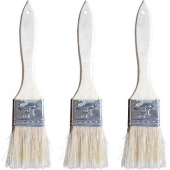 3PCS Natural Bristle Barbecue Brushes with Wooden Handle