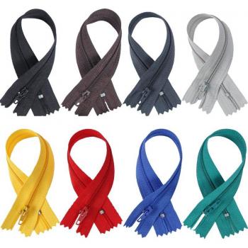 20 Count Mixed Color Nylon Coil Zippers - 9 Inch for Sewing