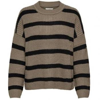 JDY - Pull rayé - Marron - L femme