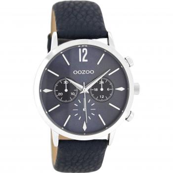 Oozoo Damenuhr Classic 40 mm – Blaugrau Leather Strap