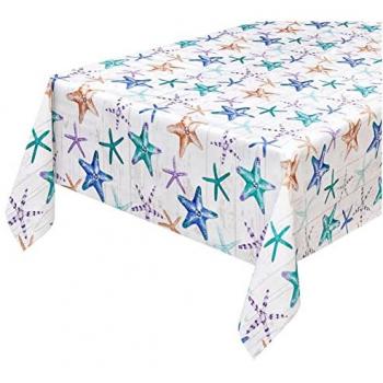 Tovaglia Cucina Antimacchia 120x260 cm Plastificata Cerata Felpata Moderna Stella Marina