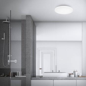 BRILO - ner - Plafoniera led con decoro a stella, plafoniera led bagno IP44, decoro traforato, luce bianca neutra, Ø400 mm, bianco