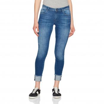 ONLY Onlcarmen R Ank Fold Raw Ed Rea1315 Noos, Jeans Ajustados para Mujer, Azul