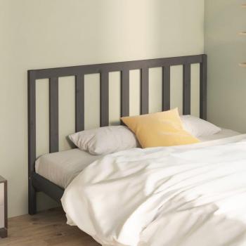 VidaXL Bed Headboard Grey 141x4x100 cm Solid Wood Pine