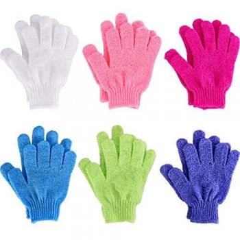 Dual-Action Bath Scrub Glove Set (6 Pairs) – 6 Color Options