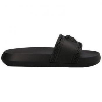 Versace Sandali In Gomma Con Medusa Nero 39