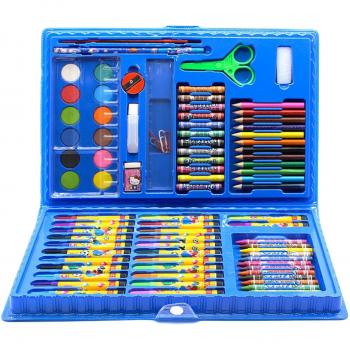 Kids 86-Piece Art Kit: Colored Pencils, Crayons, Markers, Brushes