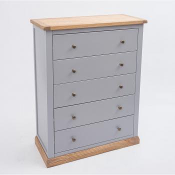 Marlow Home Co. Minard 5 Drawer Chest - Natural/Grey/Gold