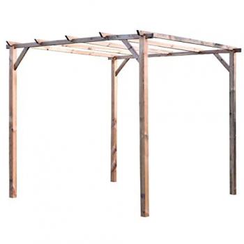 Gazebo pergola veranda legno tettoia giardino 3x3 mt no copertura Verdelook 785/1