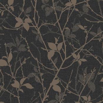 Boutique Belle Charcoal-Gold Accents Wallpaper