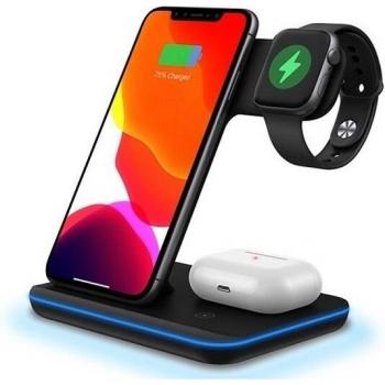 Base de carga Qi 15W para iPhone, Apple Watch y AirPods
