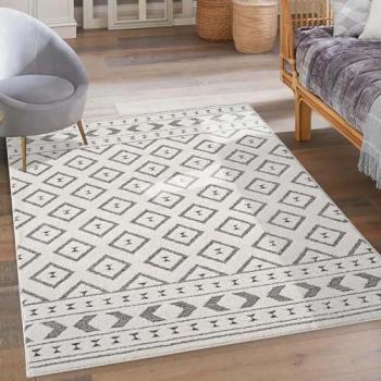 Carpet City Teppich LOUNGE 9999, grau, 140 cm x 200 cm, 15 mm, Kurzflor, Modern, Hoch-Tief-Struktur