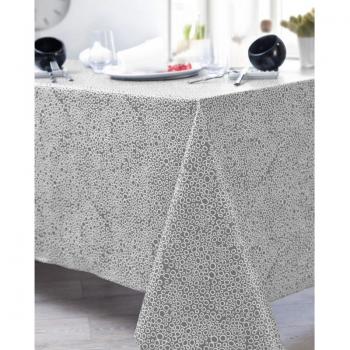 Nappe anti-tache gris imprimé BULLE