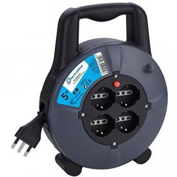 Cable en carrete de 5m, calibre 3x1.5 mm², 4 conductores, aislamiento S.C.H., protección IP, referencia 49025