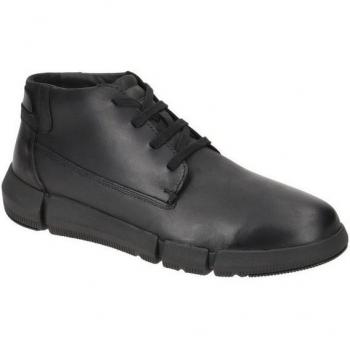 Geox Black Leather Lace Shoes for Men, Size 8 UK