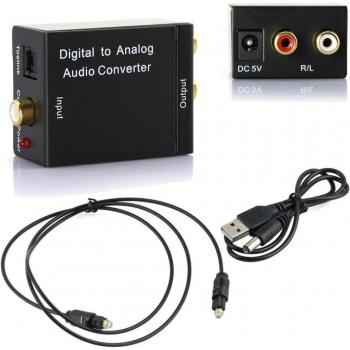 Adaptador Toslink a RCA con Amplificador Digital