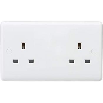 MLA Knightsbridge Curved Edge 13A 2 Gang UnSocket