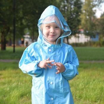 QIAN Cartoon Hooded Rain Gear for Children 2-9 Years