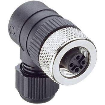 Raccord industriel M12 femelle coudé 5 pôles Lumberg 108660