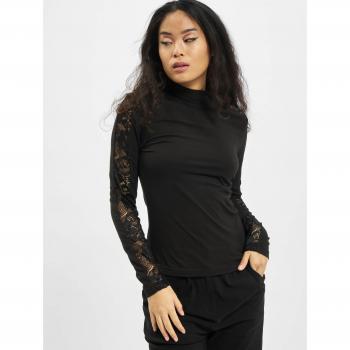 Manga larga negra con patrón de encaje: Urban Classic Women's Shirt