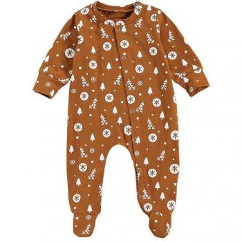 Mono de una pieza de manga larga para bebé, algodón, estampado, 0-6M