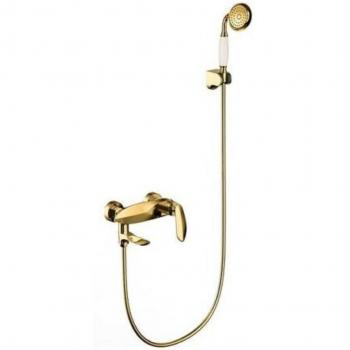 Traesio Complete Kit de Grifería para Baño con Teledocha Dorada