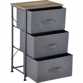 Meuble de Rangement Pratique avec 3 Tiroirs Non-Tissés 73 x 45 x 30 cm