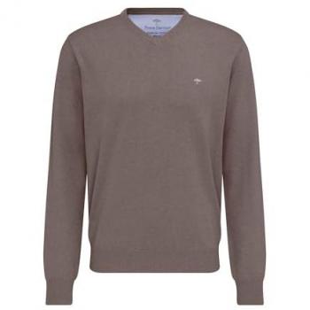 FYNCH-HATTON Herrenpullover V-Ausschnitt, Größe L, earth