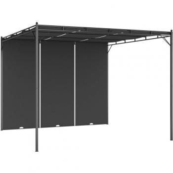 VidaXL Garden Gazebo with Side Curtain 3x3x2.25 m Anthracite