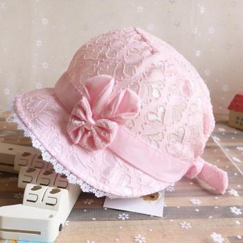 Bowl Cap Infantil con Malla y Encaje Sólido