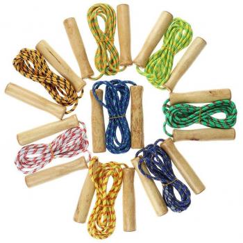 Gym Fitness Wooden Handle Skipping Rope - Random Color