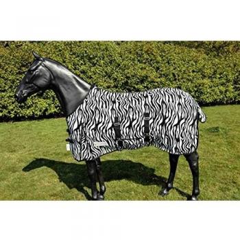 Zebra Print Anti-Fly Horse Rug - Black / 5'9