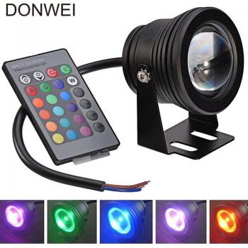 High Waterproof IP68 12V 10W Outdoor LED Underwater Light with Remote