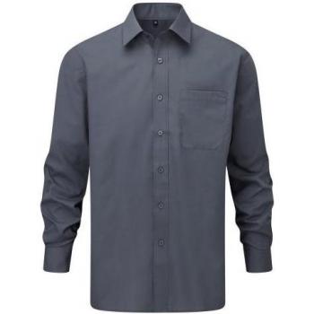 Russell Collection Damen Langarmhemd - Dunkelgrau