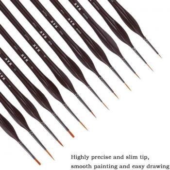 Miniature Detail Paint Brush Set - 12 Pieces