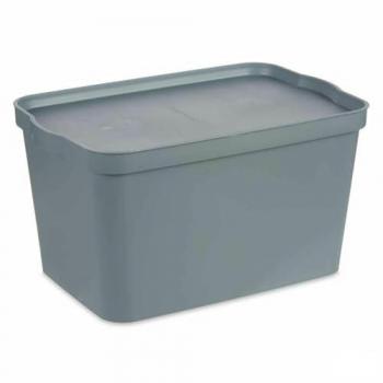 KIPIT Caja de Almacenaje con Tapa Gris Plástico 24 l 29,3 x 24,5 x 45 cm (6 Unidades)