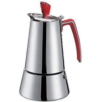 GAT 109104 Futura Cafetière à expresso italienne à induction Plusieurs tailles Fabriqué en Italie Rouge (6 tasses)