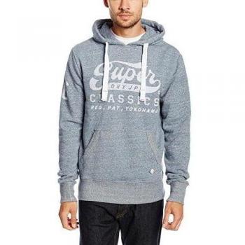SUPERDRY Classics Sudadera con Capucha, Ropa de Deporte Para Hombre, Azul (Cali Blue Heatheryvx), 2XL