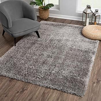 Sanat Hochflor-Teppich Porto, 45 mm, rechteckig, dunkelgrau