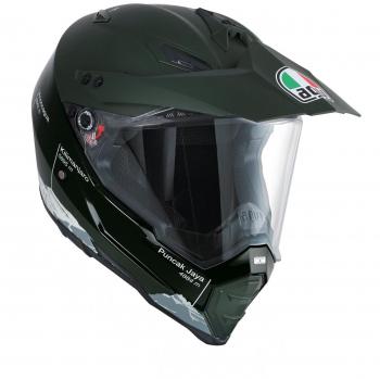 AGV AX-8 Dual Evo E05 Wild Frontier Military Helm – Grün/Weiß – M