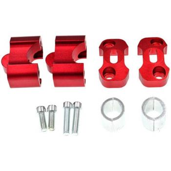 Soporte de Aleación de Aluminio para Manillar de Moto con Adaptador Reajuste, 1 Par, Diámetro Ajustable 22-28mm
