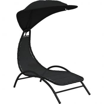 Chaise longue de terrasse avec auvent 167 x 80 x 195 cm